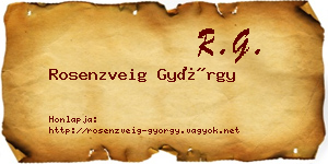 Rosenzveig György névjegykártya
